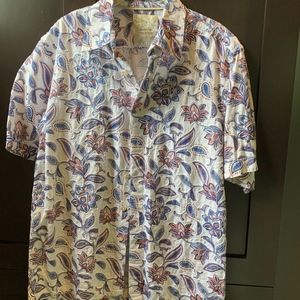 Tasso Elba Island Mens Shirt Linen/Cotton M